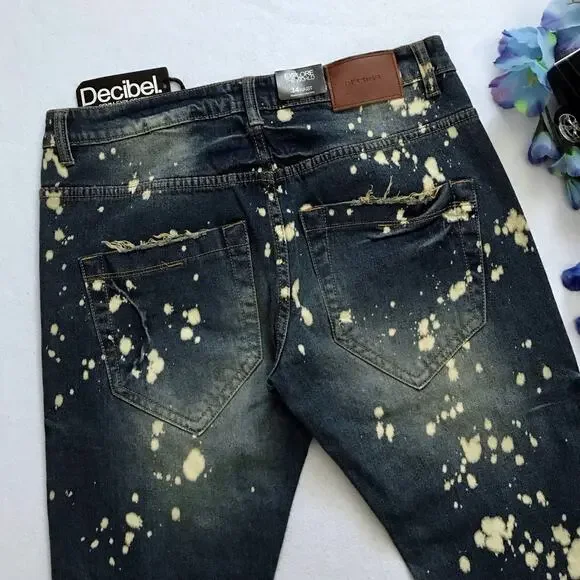 Decibel NWT Distressed Medium Wash Skinny Jeans Men 34 - Picture 7 of 11
